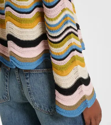 La DoubleJ Chevron crochet cotton sweater | Thumbnail 3