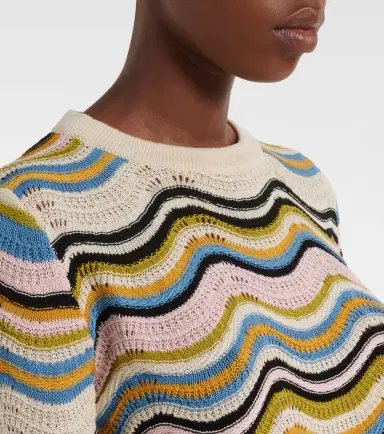 La DoubleJ Chevron crochet cotton sweater | Thumbnail 5