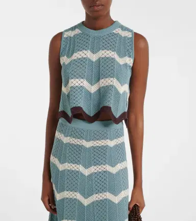La DoubleJ Chevron crochet cotton crop top | Thumbnail 5