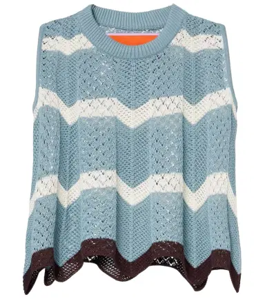 La DoubleJ Chevron crochet cotton crop top | Thumbnail 1