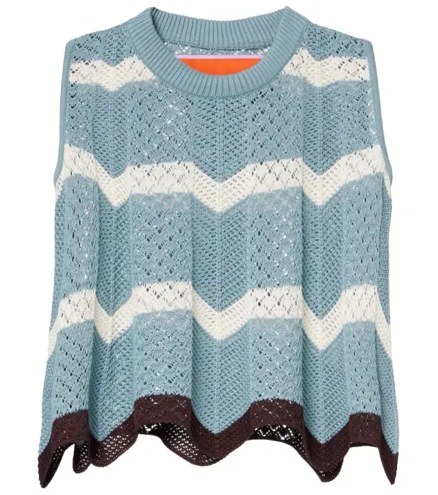 La DoubleJ Chevron crochet cotton crop top