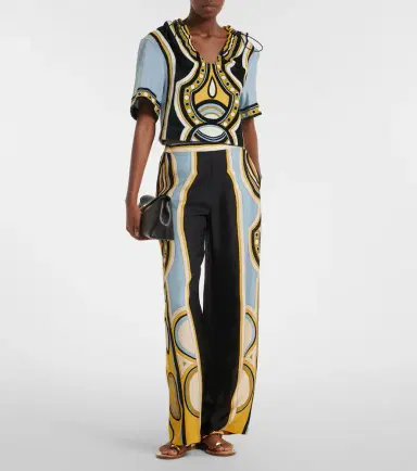 La DoubleJ Portal printed hooded cotton terry top | Thumbnail 5
