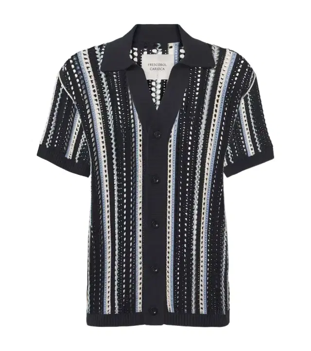 Pinto crochet striped cotton shirt