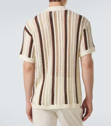 Frescobol Carioca Pinto crochet striped cotton shirt | Thumbnail 2
