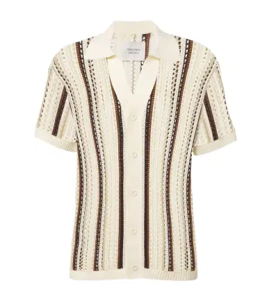 Frescobol Carioca Pinto crochet striped cotton shirt | Thumbnail 1