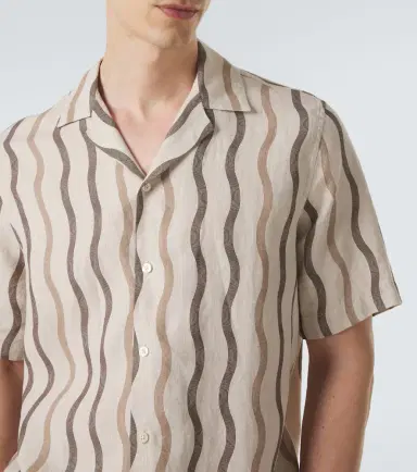 Frescobol Carioca Roberto printed linen bowling shirt | Thumbnail 4