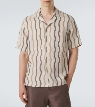 Frescobol Carioca Roberto printed linen bowling shirt | Thumbnail 5