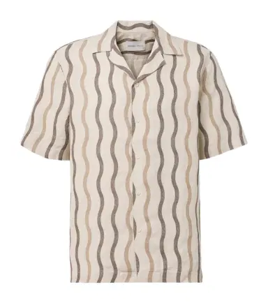 Frescobol Carioca Roberto printed linen bowling shirt | Thumbnail 1