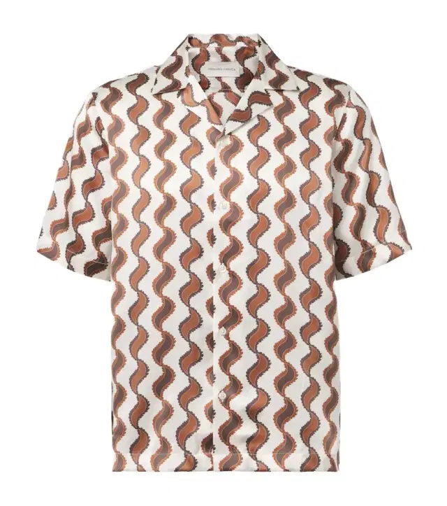 Frescobol Carioca Roberto printed silk bowling shirt