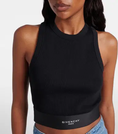 Givenchy Logo ribbed-knit cropped cotton tank top | Thumbnail 3