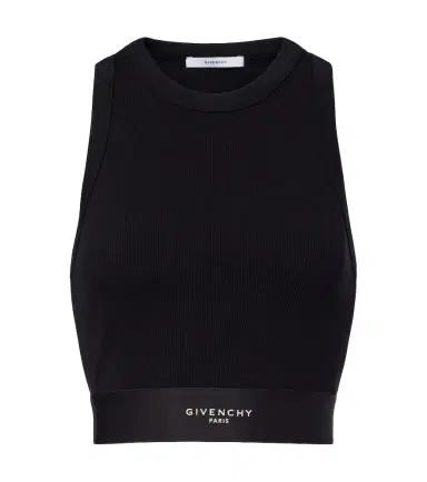 Givenchy Logo ribbed-knit cropped cotton tank top | Thumbnail 1