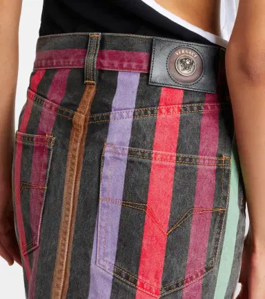 Versace Striped denim miniskirt | Thumbnail 2