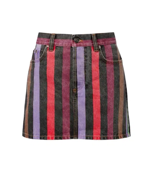 Versace Striped denim miniskirt