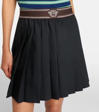 Versace Pleated wool and mohair miniskirt | Thumbnail 4