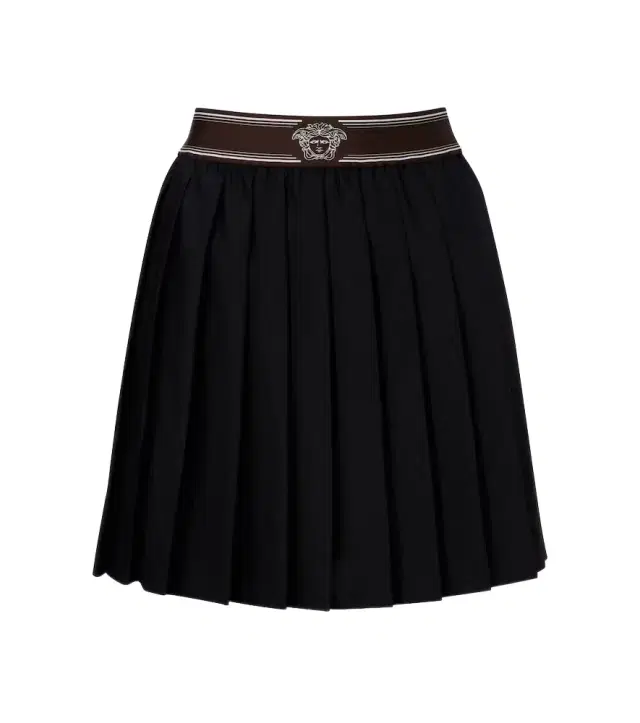 Versace Pleated wool and mohair miniskirt