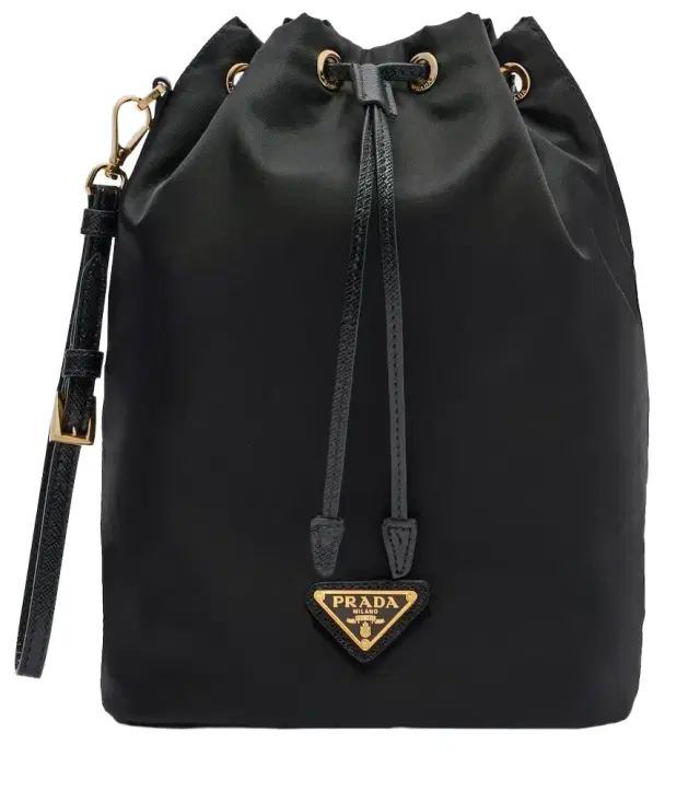 Prada Re-Nylon leather-trimmed bucket bag