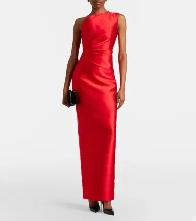 Solace London Kira draped satin cocktail dress | Thumbnail 4