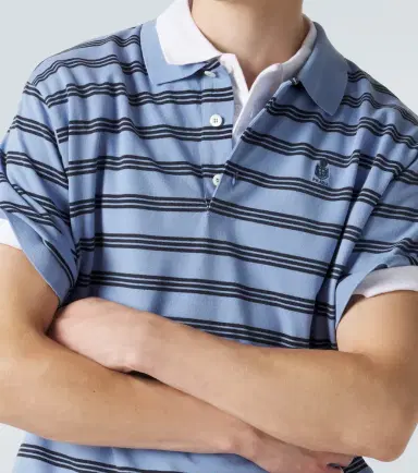 Prada Striped cotton piqué polo shirt | Thumbnail 2