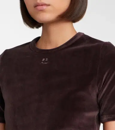 Courreges Courrèges Cotton-blend velvet T-shirt | Thumbnail 2