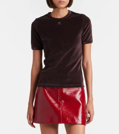 Courreges Courrèges Cotton-blend velvet T-shirt | Thumbnail 4