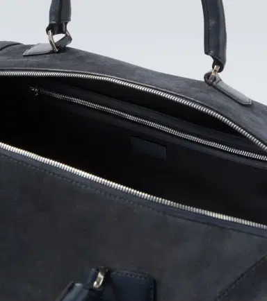 Kiton Leather-trimmed suede duffel bag | Thumbnail 2
