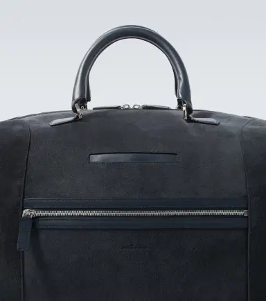 Kiton Leather-trimmed suede duffel bag | Thumbnail 4