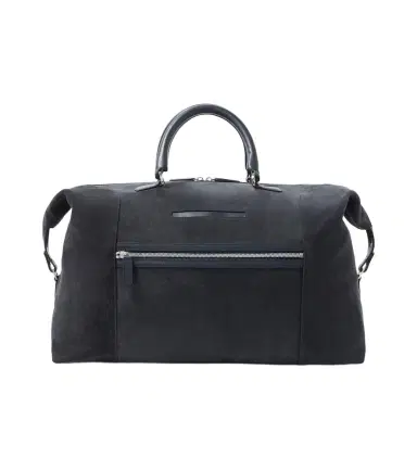 Kiton Leather-trimmed suede duffel bag | Thumbnail 1