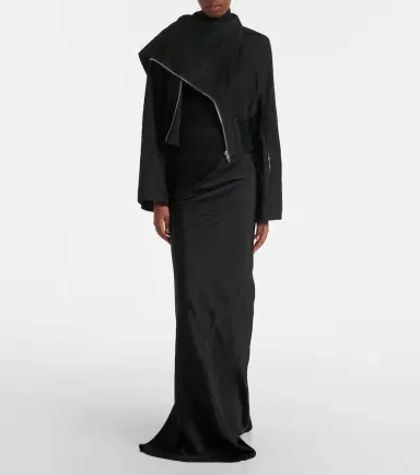 Rick Owens Scarf Flight leather jacket | Thumbnail 2