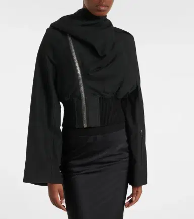 Rick Owens Scarf Flight leather jacket | Thumbnail 4