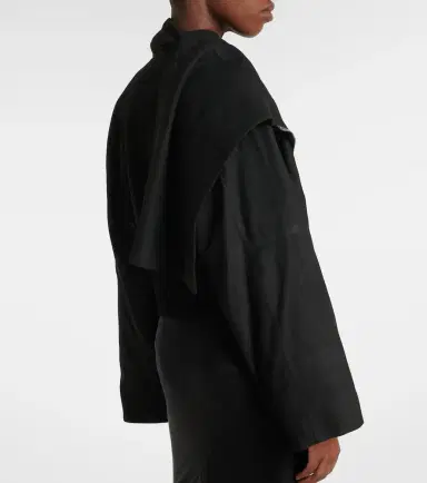 Rick Owens Scarf Flight leather jacket | Thumbnail 6