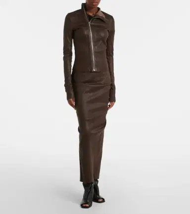 Rick Owens Gary leather and cotton-blend jacket | Thumbnail 5