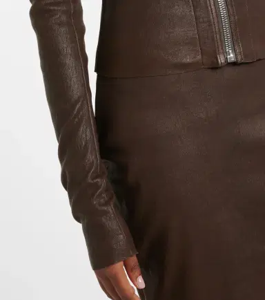 Rick Owens Gary leather and cotton-blend jacket | Thumbnail 6