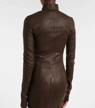 Rick Owens Gary leather and cotton-blend jacket | Thumbnail 7