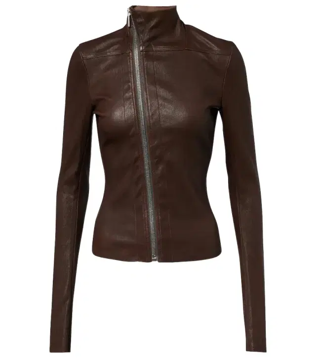 Rick Owens Gary leather and cotton-blend jacket
