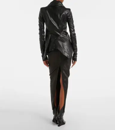Rick Owens Dirt Pillar leather and cotton midi skirt | Thumbnail 6 Rick Owens Dirt Pillar leather and cotton midi skirt | Thumbnail 6