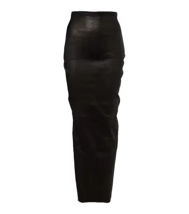 Rick Owens Dirt Pillar leather and cotton midi skirt | Thumbnail 1 Rick Owens Dirt Pillar leather and cotton midi skirt | Thumbnail 1