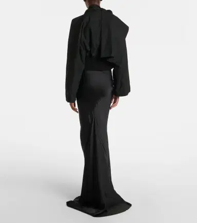 Rick Owens Coda draped satin maxi skirt | Thumbnail 5