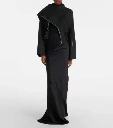 Rick Owens Coda draped satin maxi skirt | Thumbnail 6