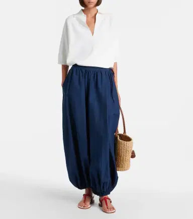 Polo Ralph Lauren Belted cotton and silk balloon pants | Thumbnail 2 Polo Ralph Lauren Belted cotton and silk balloon pants | Thumbnail 2