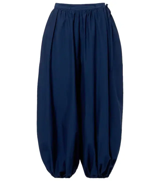 Belted cotton and silk balloon pants