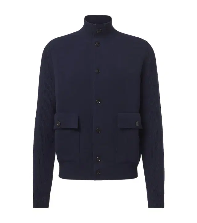 Knitted wool-blend jacket
