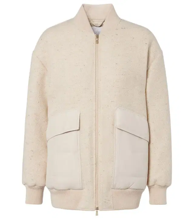 Herringbone wool-blend down jacket