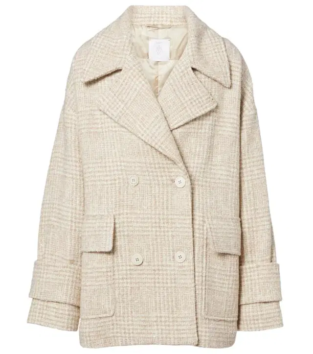 Checked wool and alpaca-blend jacket