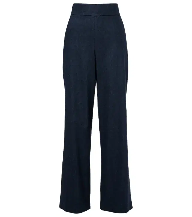 Eleventy Wool and cashmere wide-leg pants