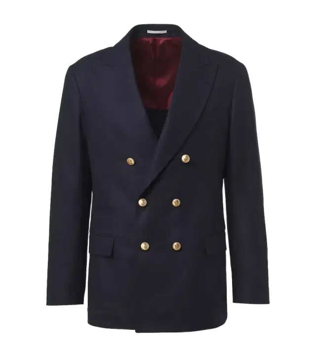 Brunello Cucinelli Double-breasted virgin wool blazer