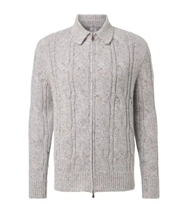 Eleventy Wool, alpaca and silk-blend zip-up cardigan