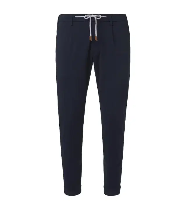Cotton-blend slim pants
