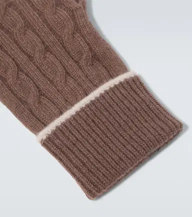 ELEVENTY Cable-knit cashmere gloves | Thumbnail 2