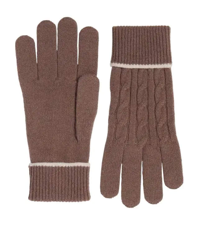 Eleventy Cable-knit cashmere gloves