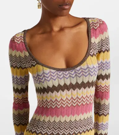 Faithfull Pedro chevron lamé maxi dress | Thumbnail 2